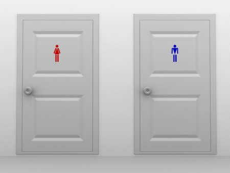 Male and female toiletsの写真素材
