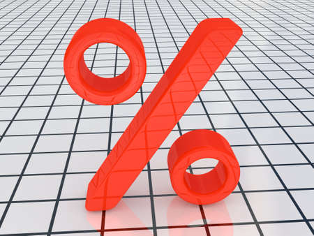 The big red sign of percentの写真素材