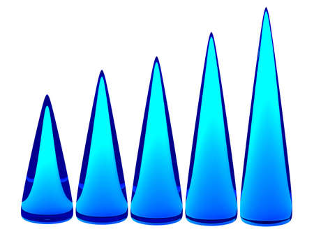 The abstract glass graph on a white backgroundの写真素材