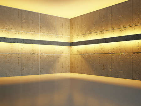 The old concrete wall with bright lightingの写真素材