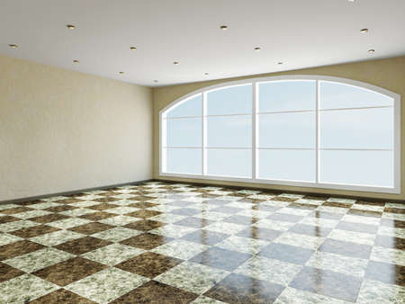 The big room with a panoramic window の写真素材