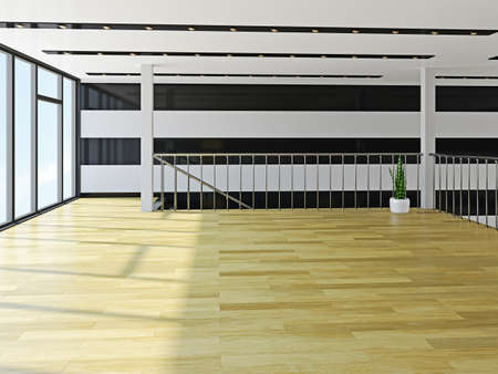 A large hall with staircaseの写真素材
