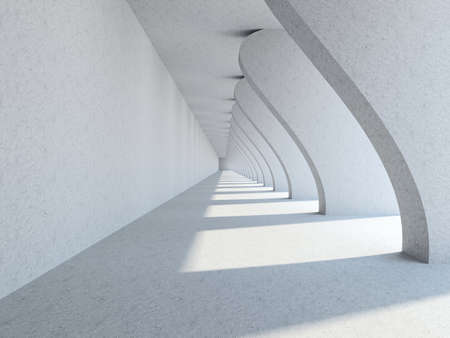 A long corridor with big columnsの写真素材