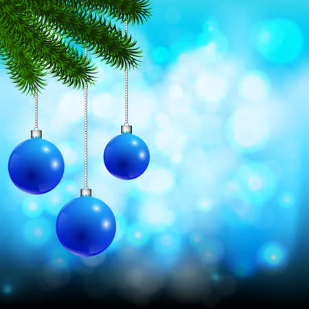 Christmas background with balls on a branchのイラスト素材