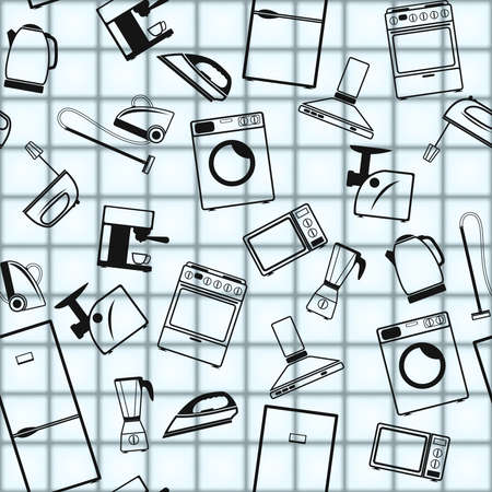 Seamless background with household appliancesのイラスト素材