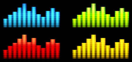 Colored equalizer on black background