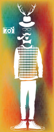 Background with hipster elementsのイラスト素材