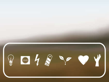 Colorful blurry vector background with iconsのイラスト素材