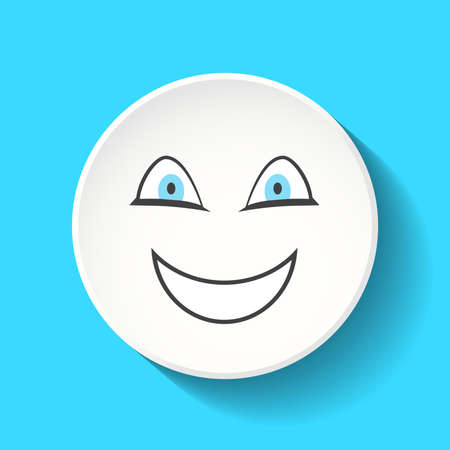 Cheerful vector smile on a blue backgroundのイラスト素材