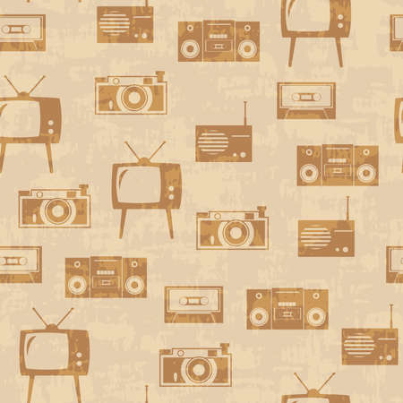 Seamless vector background with equipmentのイラスト素材