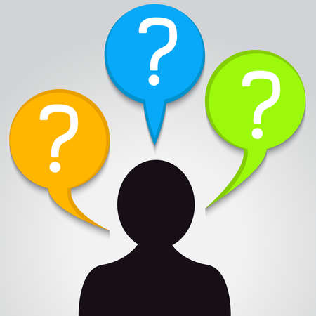 Blank empty vector speech bubbles with man silhouetteのイラスト素材
