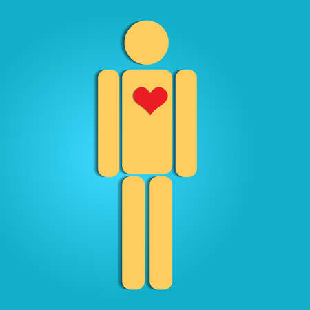 Vector illustration with silhouette of a manのイラスト素材