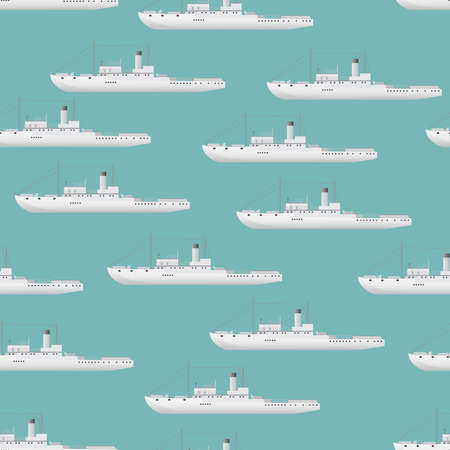 Seamless vector pattern with shipsのイラスト素材