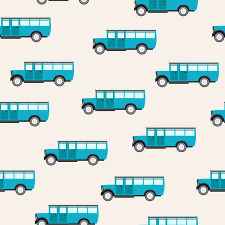 Seamless vector pattern with busesのイラスト素材
