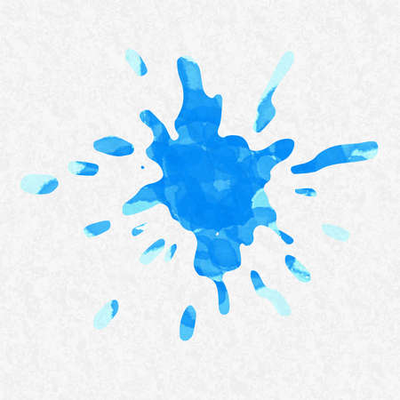 Blue watercolor blot on paperのイラスト素材