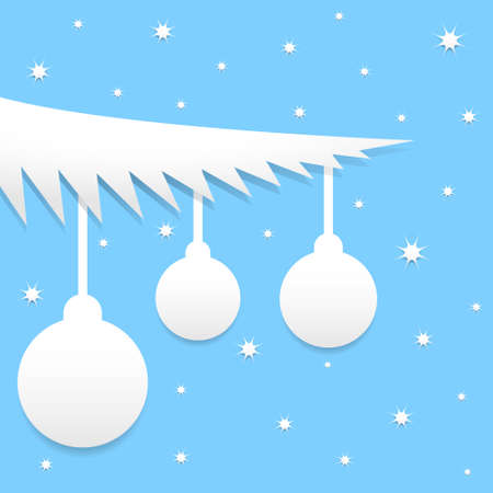 Blue Christmas background with balls and starsのイラスト素材