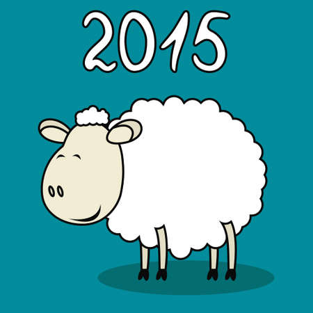 Vector illustration of funny sheep symbol of 2015のイラスト素材