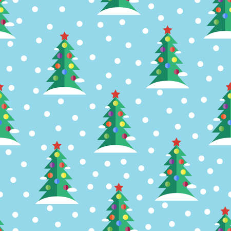 Seamless vector pattern with a Christmas treeのイラスト素材