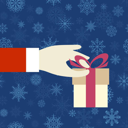 Vector illustration of the hand with a giftのイラスト素材