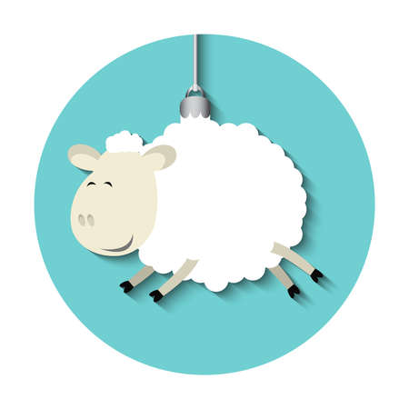 Vector icon of funny sheep symbol of 2015のイラスト素材