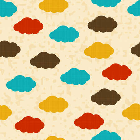 Seamless vector texture with color cloudsのイラスト素材
