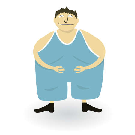 Vector illustration of a fat manのイラスト素材