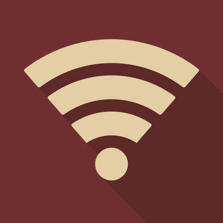 Vector icon of Wi-Fi with long shadowのイラスト素材
