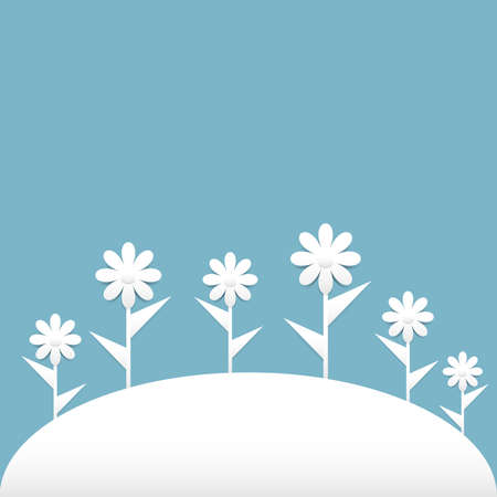 Vector illustration with white paper flowersのイラスト素材