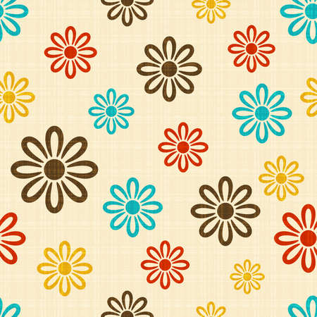 Seamless vector texture with black flowerのイラスト素材