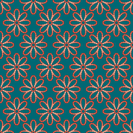 Seamless vector texture with red flowers