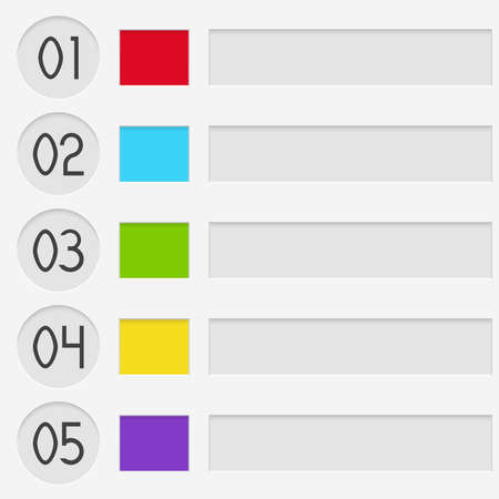 Vector illustration of color paper elements with numbersのイラスト素材