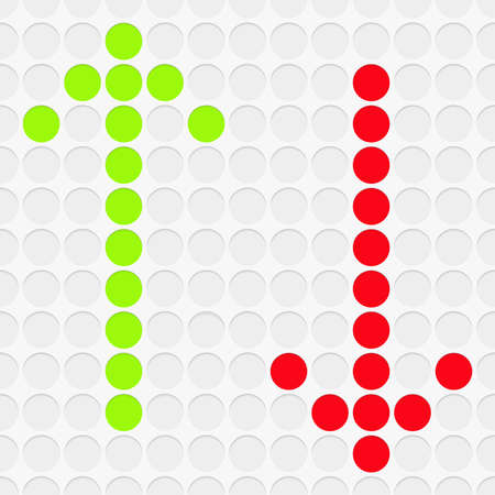 Vector illustration with green and red arrowsのイラスト素材