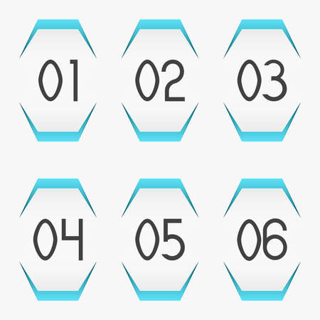 Vector illustration of an paper stickers with numbersのイラスト素材
