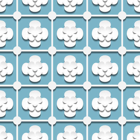 Seamless vector pattern with abstract paper flowersのイラスト素材