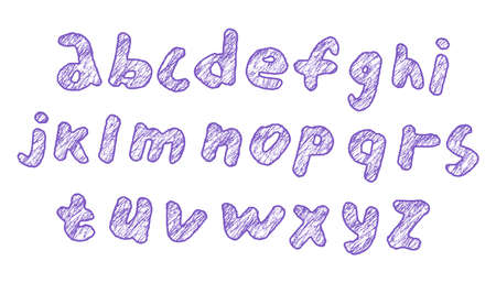 illustration with doodle pen sketch lettersのイラスト素材