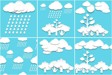 Vector illustration with set of the nature paper backgroundsのイラスト素材