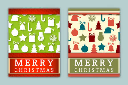 Vector Holiday Backgrounds. Invitation Illustration. Decoration Templates. Greeting Ornament Flyers for Christmas and New Year Celebration.のイラスト素材