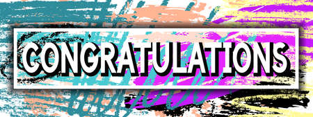 Congratulations Invitation Card. Best Modern Design Illustration. Template for Banners,  Placards, Posters, as well as for Birthday, Christmas, Valentines, Anniversary and Events. Vector Arts.のイラスト素材