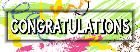 Congratulations Invitation Card. Vector Art. Best Modern Design Illustration. Template for Banners, Logos, Placards, Posters, as well as for Birthday, Christmas, Valentines, Anniversary and Events.のイラスト素材