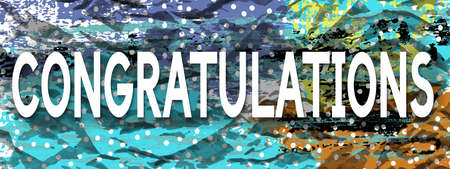 Congratulations card. Do not forget to congratulate. Best design. Decoration text with Hand-Drawn painted texture. Colorful congrats template for banners, postcards, placards. Vector Illustration.のイラスト素材