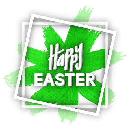 Acrylic stain with decorative letters for greeting card  happy easter design stock Vector illustration.のイラスト素材