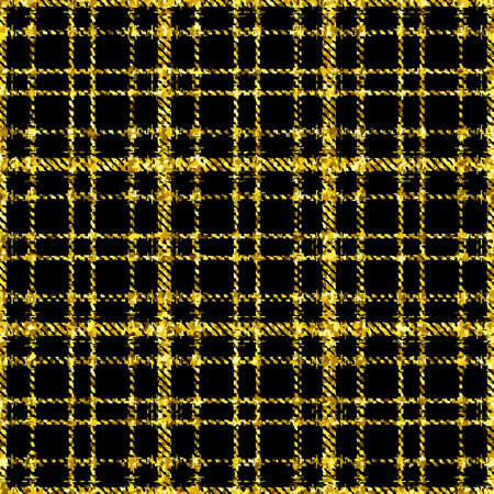 Golden Background with Seamless Pattern of Glittering Textile Stock Vector Illustrationのイラスト素材