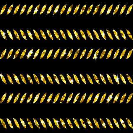 Golden Background with Seamless Pattern of Glittering Textile Stock Vector Illustrationのイラスト素材