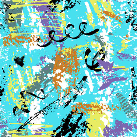 Hand Drawn Colorful Texture Seamless Pattern Creative Design Stock Vector Illustrationのイラスト素材
