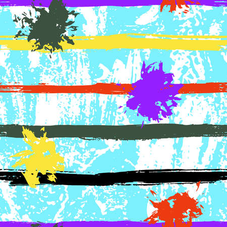 Hand Drawn Colorful Texture Seamless Pattern with Drawing Stripes Contemporary Design Stock Vector Illustrationのイラスト素材