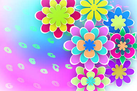 Greeting Flowers  Cut from Paper for Beautiful Templates Design Stock Vector Illustrationのイラスト素材