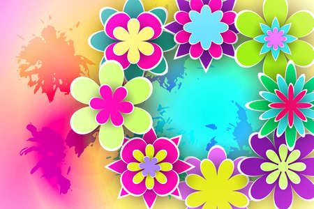 Greeting Flowers  Cut from Paper for Beautiful Templates Design Stock Vector Illustrationのイラスト素材