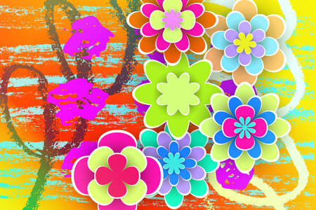 Paper  Flowers  Background Design Stock Vector Illustrationのイラスト素材