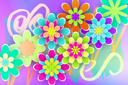 Paper  Flowers  Background Design Stock Vector Illustrationのイラスト素材