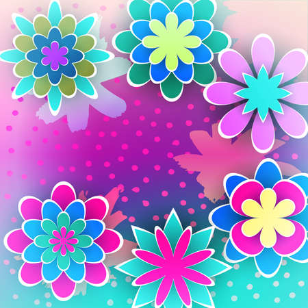 Greeting Background with Paper Flowers for Holidays Days and Celebration Invitation Card Design Stock Vector Illustrationのイラスト素材